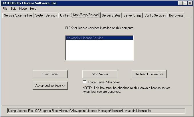 8. It is recommended to automatically start the network license manager (lmgrd.exe) when restarting the server, thus tick Start Server at Power Up. 9. Click Save Service. 10.