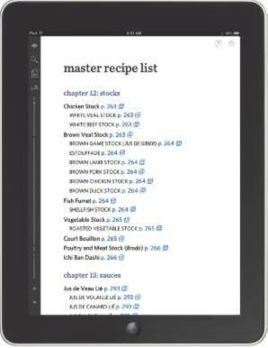 Test Yourself Assessment Master Recipe List with jump links Recipe Card with extended poptips Recipe Card with embedded enhancements Behind the Scenes: Transforming a Print Book into an Interactive