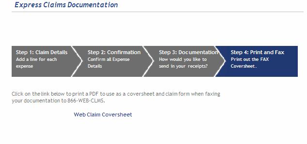 If you select Fax you will need to click on the Web Claim Coversheet link and print, sign and date