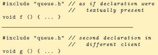 Linking An external declaration for a variable indicates that the entity is defined elsewhere extern int x; // will be found later A function declaration indicates that the body is defined elsewhere