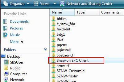 5. Setting Up PC Clients on a Windows Network This section describes how to set up PC Client to run the Snap-on EPC over a Windows network.