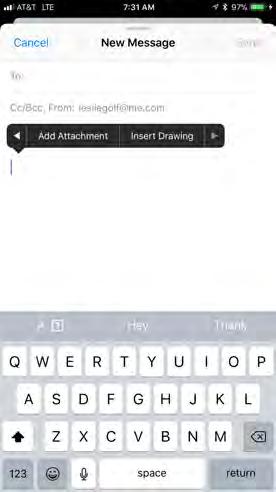 Changes Can now handwrite and draw in an email.