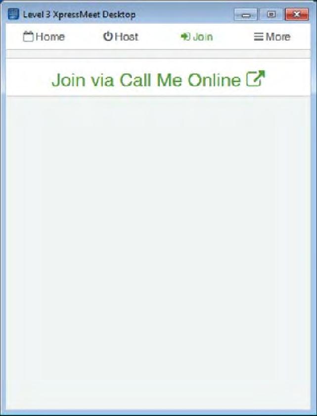 From the Join tab, click the Join via Call Me Online link to open your default web browser to the Call Me page.