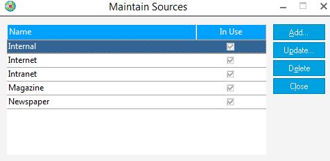 Source The user can also add the different type of sources of the origi