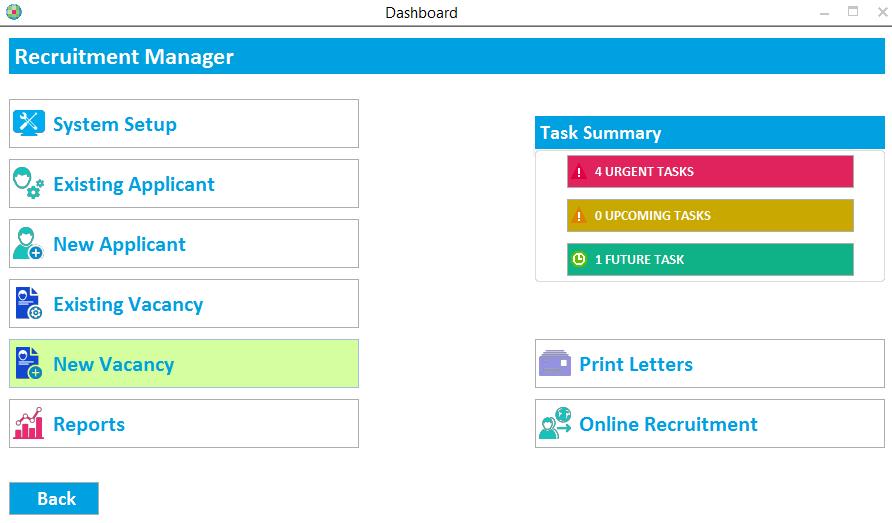 Creating a New Vacancy To add a new Vacancy in the recruitment module select New Vacancy