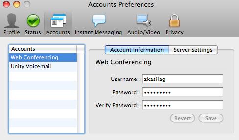 7. Open a web browser (Firefox/Safari) and log into: https://meetingplace.