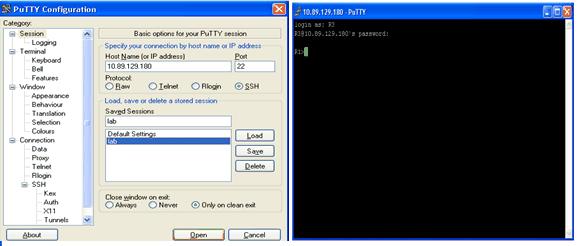 The PuTTY client does not require the username to initiate the SSH connection to the router.