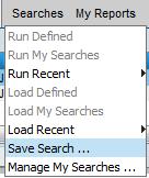 Searches menu. 2. Click on Searches. 3.