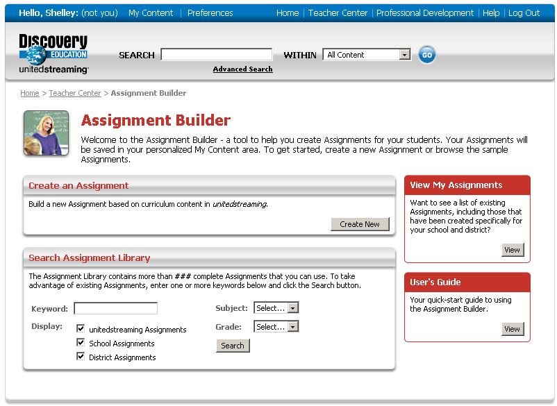 Assignment Builder With the Assignment Builder, you can create online activities that feature videos, images, encyclopedia articles,
