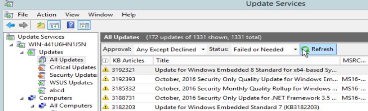 COM600 series 5.0 1MRS758267 Figure 5.11-1 View needed updates in Update Services console View_needed_updates_in_Update_Services_console.
