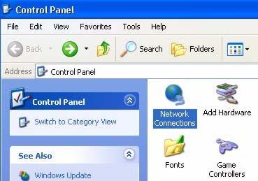 Figure 148 Windows XP: Start Menu 2 In the Control Panel, double-click Network Connections (Network and