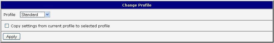 1.30. Change profile Up to three alternate router configurations or profiles can be stored in router nonvolatile memory.