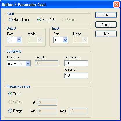 58 CST MICROWAVE STUDIO 2010 Workflow and Solver Overview Now you can specify a list of goals to achieve during the optimization.