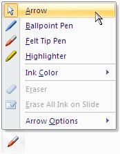 Once you have chosen your drawing tool, place your cursor on the part of the slide that you would like to emphasize.
