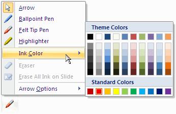 Tip: Changing annotation color You may want to change the color of your annotations, particularly if the default ink color blends into the background of your slide.