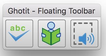 Floating Toolbar: Integration with Common Applications Floating Toolbar window is due to facilitate integration with Mac applications and has three buttons: - Spelling Button to work exactly as F6