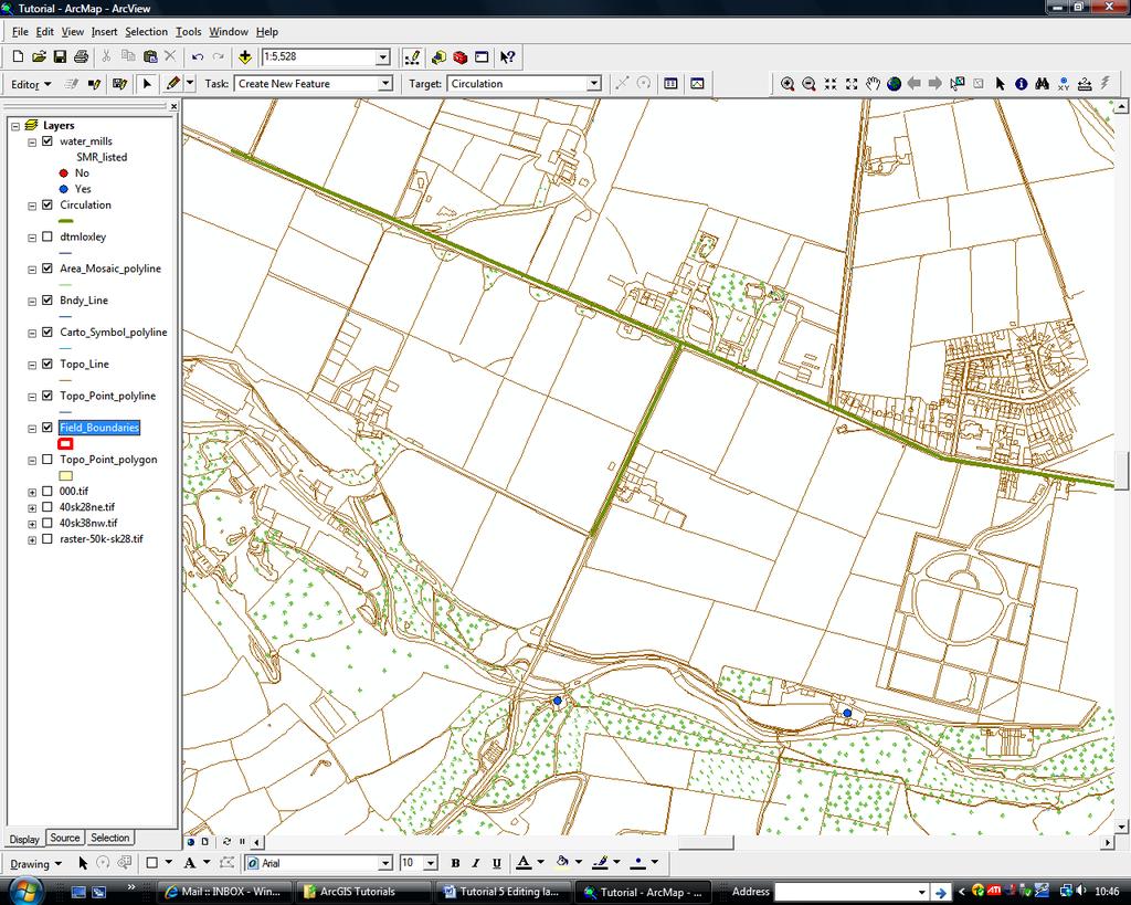 7.4. Extending and Trimming Lines To extend or trim a line in ArcMap, you can use the Extend or Trim tools on the Advanced Editing