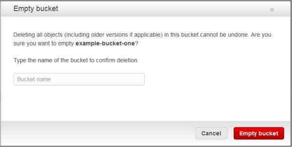 empty bucket option.