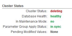 Select the cluster in the list and review the Cluster Status information. The page will show Cluster status. Step 2: Configure security group to authorize client connections to the cluster.