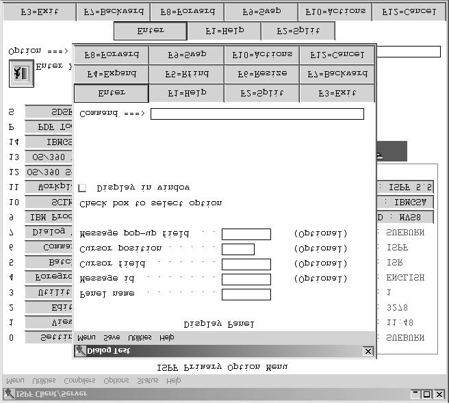Running in GUI mode Figure 14 shows this panel displayed on a programmable workstation using ISPF WSA.