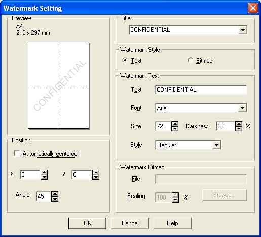 Printing Watermark Setting 1 1 You can change the watermark s size and position on the page by selecting the watermark, and clicking the Edit button.