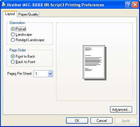 Printing 1 Orientation Orientation selects the position of how your document will be printed.