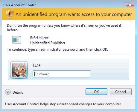 For users who have administrator rights: Click Allow.