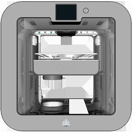 9. Raise the print platform (A) and remove the spacer (B) from the printer.