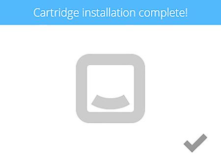 19. The right cartridge has been installed. Select the checkmark to continue. 20. Select PRINT to continue. 21. It is recommended that Auto Level is performed prior to the first print.