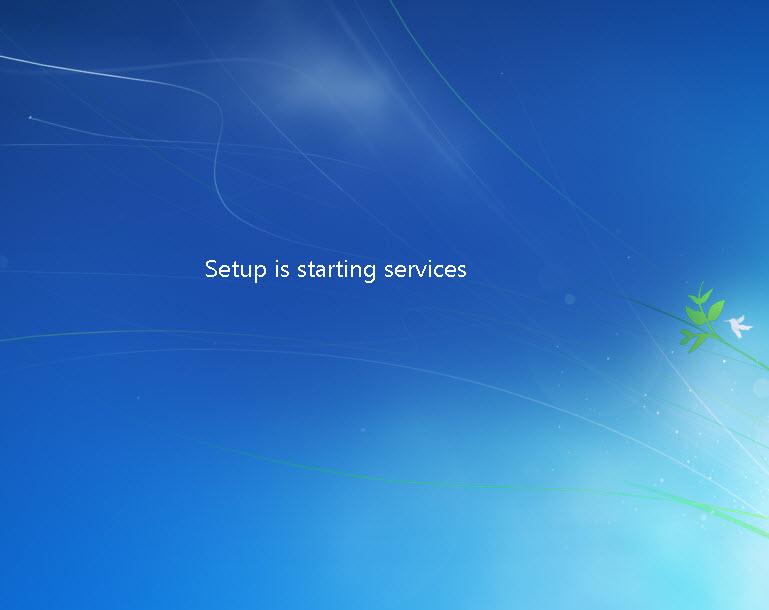 The Setup is starting services screen appears.