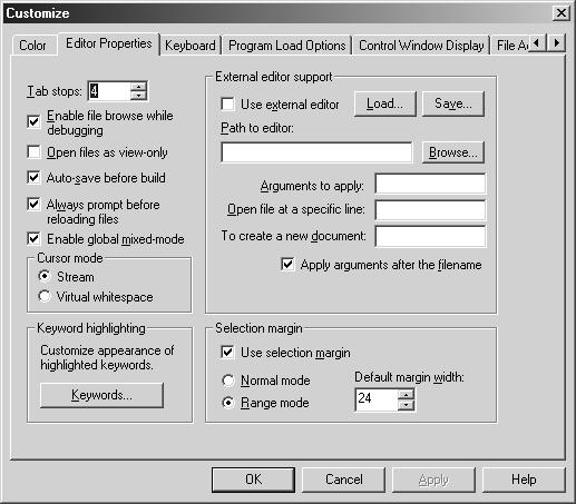 Figure 5. External Editor Settings 4.2 CodeMaestro Technology Enable advanced editor features. Enable or disable all the options listed in this dialog.