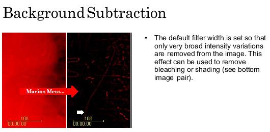 Background Subtraction can sharpen an image - as shown in the bottom image.