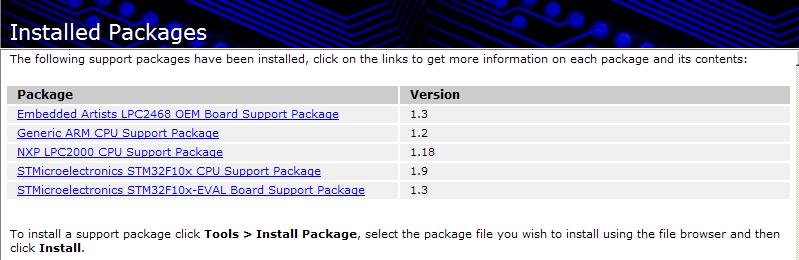 Check Installed Packages In addition, packages for your target processor(s) should be installed. Go to Tools->Show Installed Packages and see which packages have been installed.