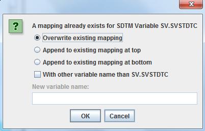 Check the checkbox Overwrite existing mapping.