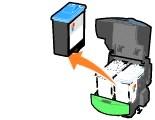 Make sure the color ink cartridge is secure in the right carrier and the black ink cartridge is secure in the left carrier, and then snap the lid closed. 7. Close the front cover.