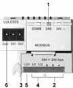 References Modbus communication module and pre-wired coil connection components Series type connection Architecture b Star topology 4 6 To PLC 2 2 3 3 Communication module LUL C033 2 Pre-wired coil