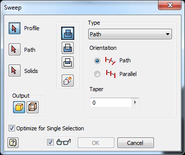 Creating Sweep Features Sweep Ribbon: Model tab Create panel Sweep Sweep Dialog