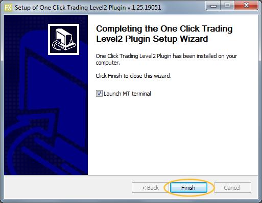 5. To finish the program installation and quit the installer click the Finish button.