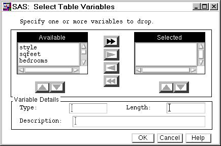 FSVIEW Procedure Windows 4 Selecting Variables for FSVIEW Operations 131 TOP scrolls upward until the first variable-definition line is displayed.