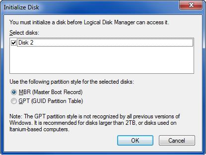 Installation Guide Using Dubbler Dock for PC Initializing and Formatting the Hard Drive IMPORTANT NOTE: Formatting your hard drive in Windows using MBR (Master Boot Record) will