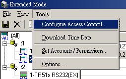 Pops up the [Access Control Configuration] Window: Below will guide you how to