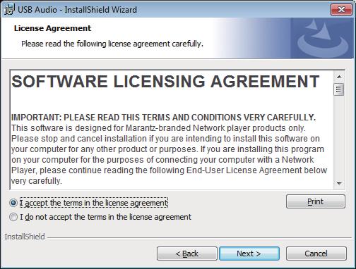 D Read the Software Licensing Agreement, and click