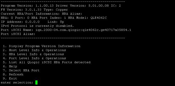 2. Configure the IP address for the iscsi HBA: a.