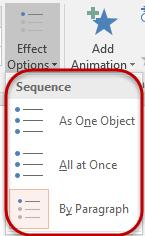 which is located to the right of the animations on the Animations tab. To change the effect, choose a new option from the Effect Options dropdown.