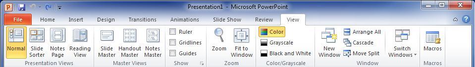 Review Tab The Review tab is where you can check the spelling, change the language in your presentation, or compare changes in the current presentation against another