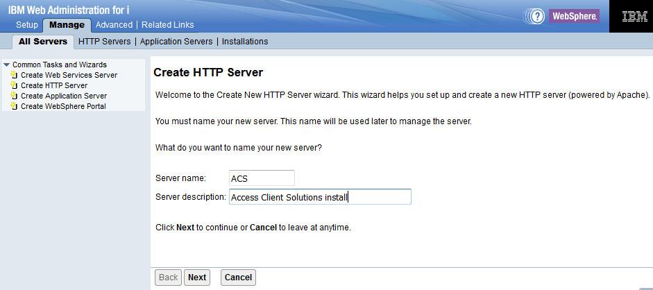 Run the following steps to create an HTTP server: 1.