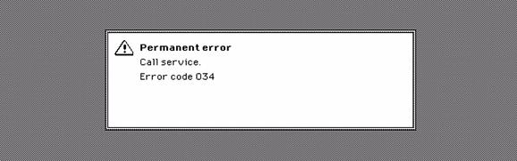 System errors and permanent errors Introduction If a system error or a permanent error occurs, the screen displays an error message with the error code.
