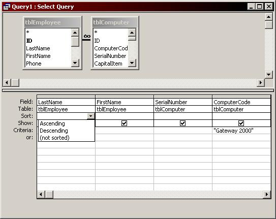Chapter 1 Creating and Using Queries Sorting Records in a Query Access displays records in the dynaset in the same order in which they appear in the underlying table or query.