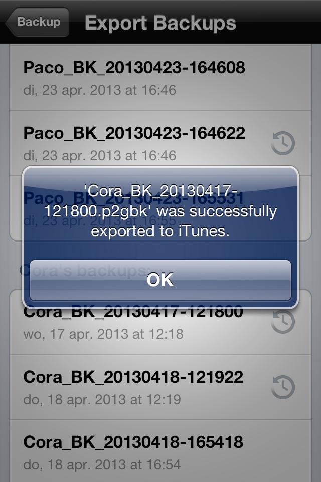 Tap the cancel button to interrupt the export process.