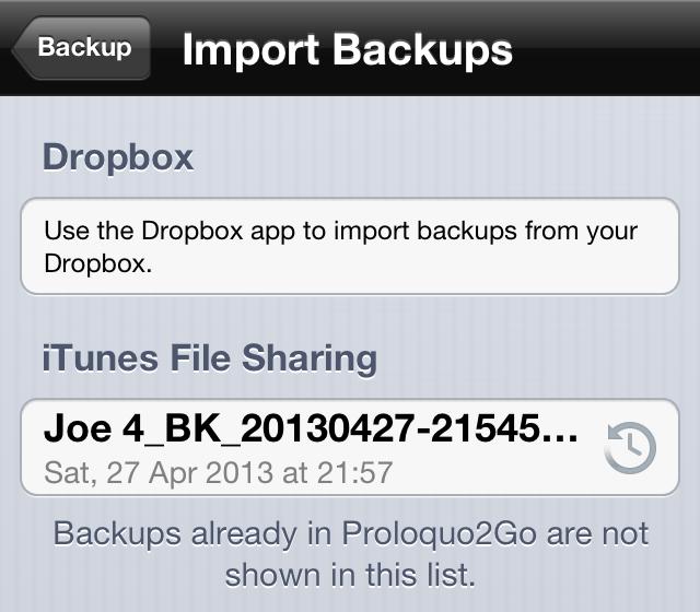 After importing the backup, you can restore the backup now or later.